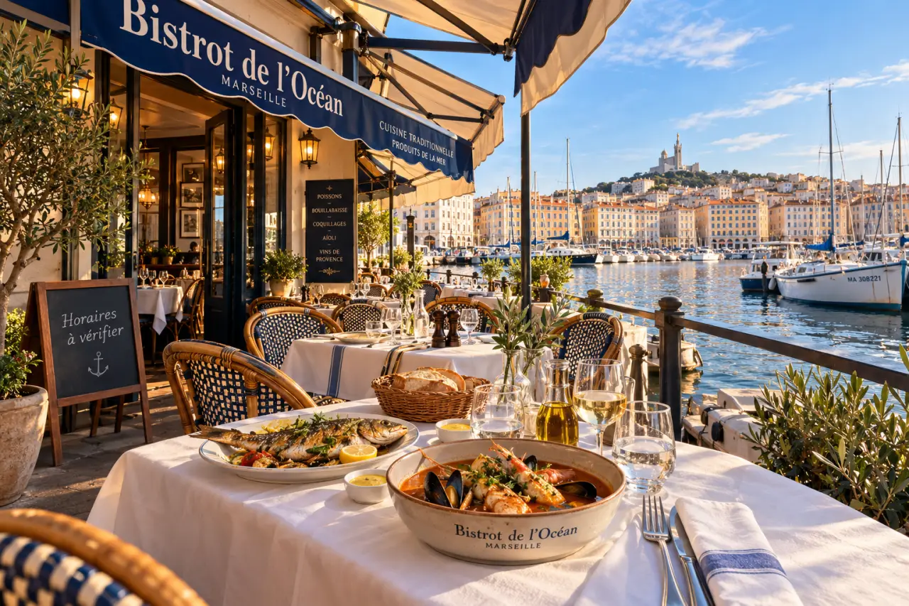 Bistrot de l'Océan Marseille : une table côté port, des horaires à vérifier
