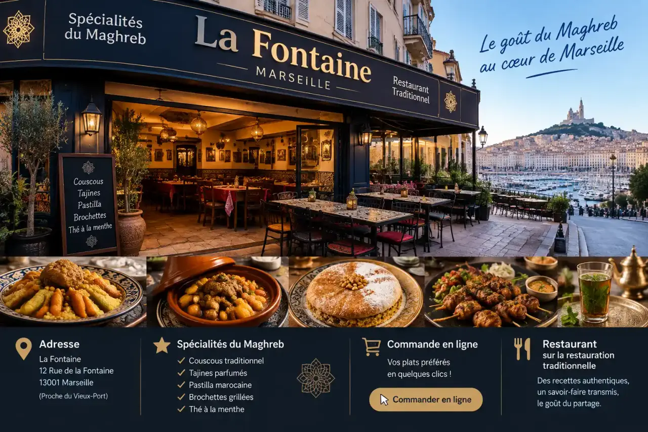 La Fontaine à Marseille : adresse, spécialités du Maghreb et commande en ligne