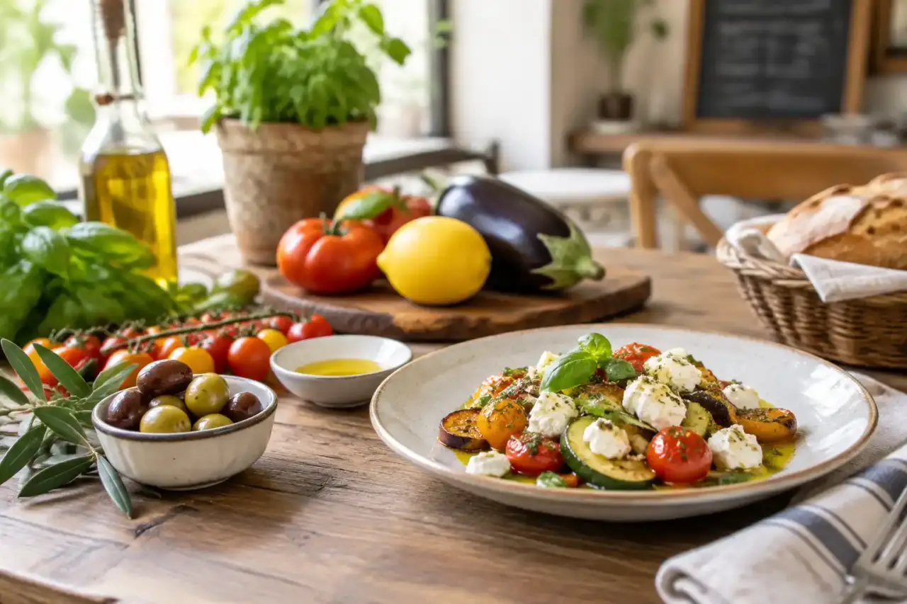 Table de bistrot authentique avec plats faits maison